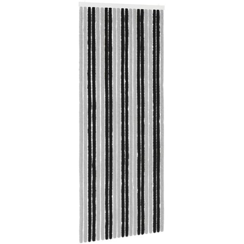 vidaXL Zavjesa protiv insekata Chenille Siva i crna 90 x 220 cm - Siva i crna (dvostripa) 90 x 220 cm Cijene