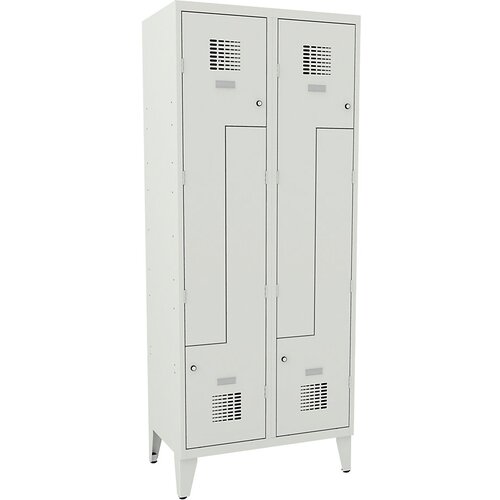  Garderobna omara Z, VxŠxG 1940 x 800 x 500 mm, z nogami, svetlo siva vrata Cene