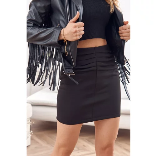 Fasardi Elegant black draped skirt