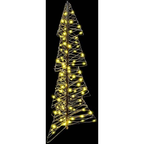 VidaXL Božićno drvce s 100 LED svjetlima Topla bijela 120 cm Ratan Slike