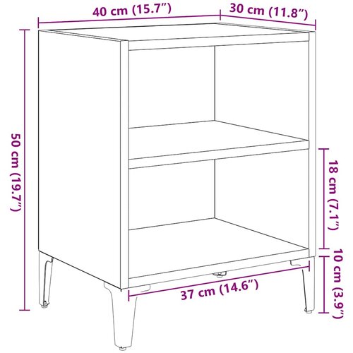  Noćni ormar Staro drvo 40 x 30 x 50 cm Konstruirano drvo Slike