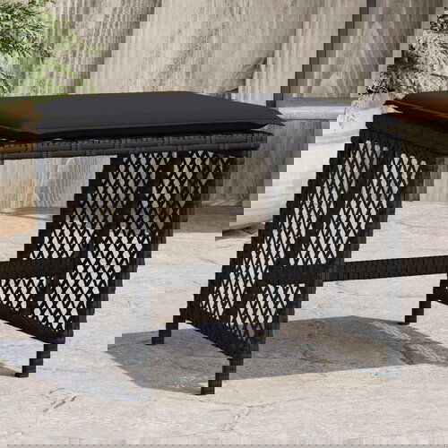vidaXL Vrtni stolci s jastucima 4 kom crni 41x41x36 cm od poliratana Cene
