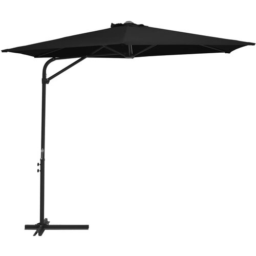 vidaXL Zunanji senčnik z jeklenim drogom 300 cm črn, (20692602) Cene