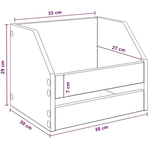  Kutija za vinilne albume 2 kom. Betonska siva 38 x 30 x 29 cm - Betonska siva 2 Slike
