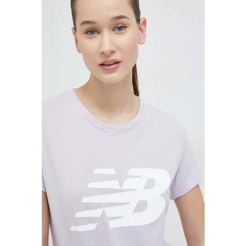New Balance Kratka majica ženski, vijolična barva