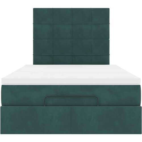 VidaXL okvir za krevet s madracima tamnozeleni 120x190 cm bar&amp;scaron;unasti Slike
