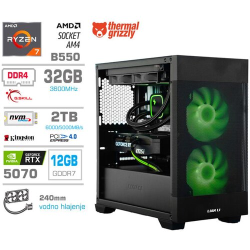 MEGA gaming namizni računalnik S7X Ryzen 7 5800X/32GB/2TB SSD/Windows 11 Home/RTX 5070/črna Cene