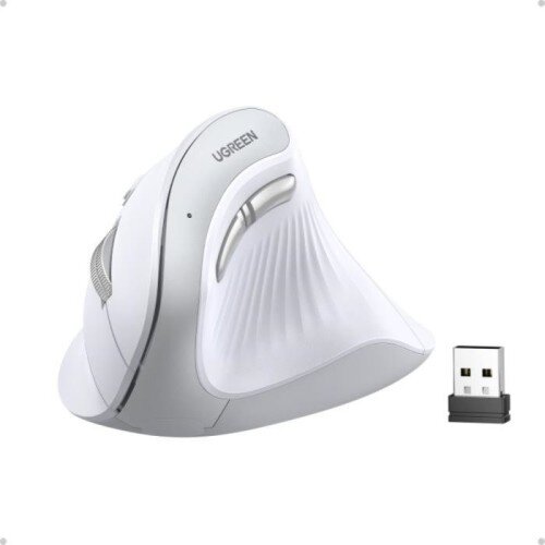 Ugreen brezžična ergonomska vertikalna mi&scaron;ka z Bluetooth in Wi-Fi povezavo - bela Cene