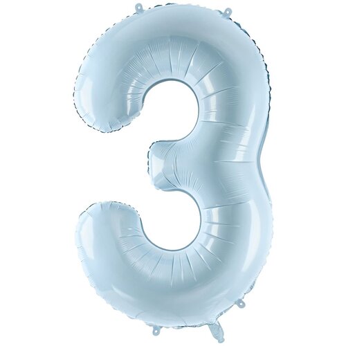 PARTY DECO balon folija številka ''3'', 72cm, svetlo modra Cene