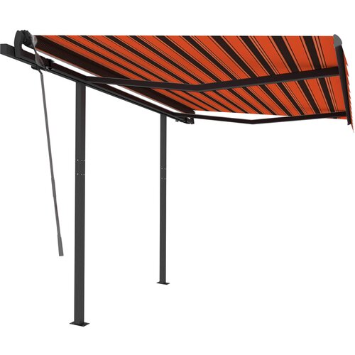 Maison Chic Ročno zložljiva tenda - Senčniki z LED lučkami 3,5x2,5 m oranžna in rjava, (22041709) Slike