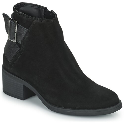 Clarks Gležnjarji Memi Buckle Črna Cene
