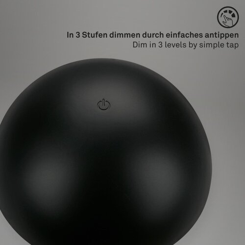 BRILONER LED prigu&amp;scaron;iva, punjiva, dodirna spolja&amp;scaron;nja stolna lampa LED/2,6W/5V 3000K IP44 crna Slike