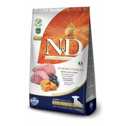 Farmina N&D bundeva hrana za štence - jagnjetina i borovnica (puppy, mini) 2.5kg Slike