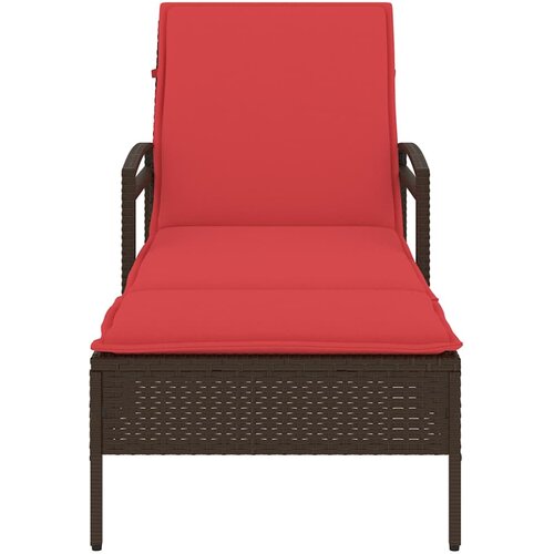  Ležaljka | s jastukom 1-osoba Smeđa 63 x 200 x 81 cm poliratan Slike