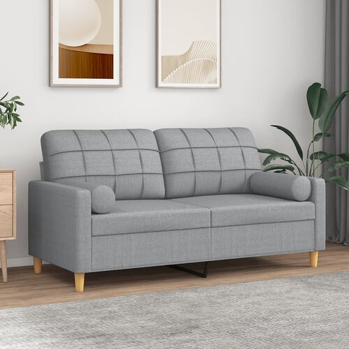 vidaXL Kavč dvosed z blazinami svetlo siv 140 cm blago Cene