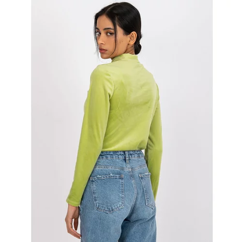 Fashion Hunters Light green velor blouse with a Kigali cut