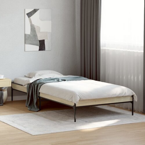 Furnova Posteljni okvir sonoma hrast 90x200 cm inženirski les in kovina, (21939403) Slike