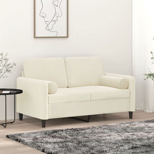 vidaXL Dvosjed s ukrasnim jastucima krem 120 cm bar&scaron;unasti Cijene