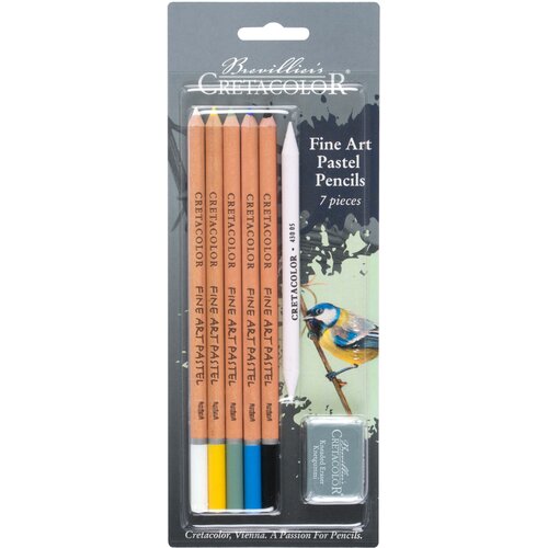 Set umjetničkih pastelnih olovaka, 7 komada na blister kartici (5 olovaka + gumica + papir za blendanje) Cene