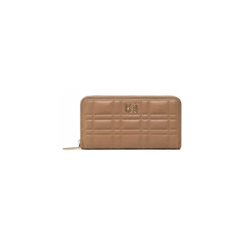 Calvin Klein Velika ženska denarnica Re-Lock Quilt Z/A Wallet Lg K60K609912 Rjava