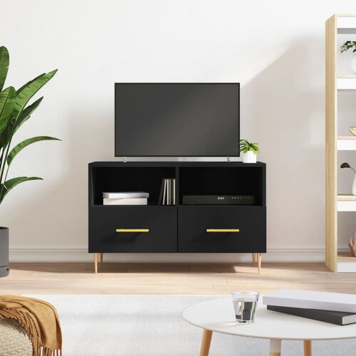 The Living Store TV omarica črna 80x36x50 cm inženirski les - TV Omarica, (21434597) Slike