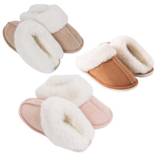 COZY ženski krzneni copati s peto 42-43 - Ženski krzneni copati s peto 42-43, roza Cene