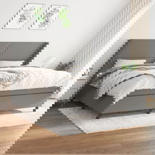 The Living Store Box spring postelja z vzmetnico temno siva 160x200 cm blago - Box Spring Postelja, (21515463) Slike