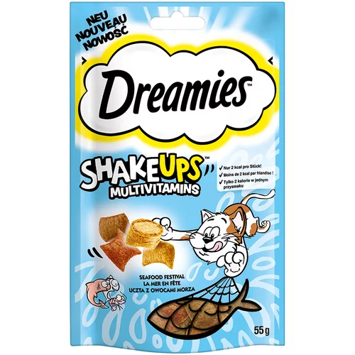 Dreamies Shakeups Multivitamins Snacks - Varčno pakiranje: Morski festival (6 x 55 g)