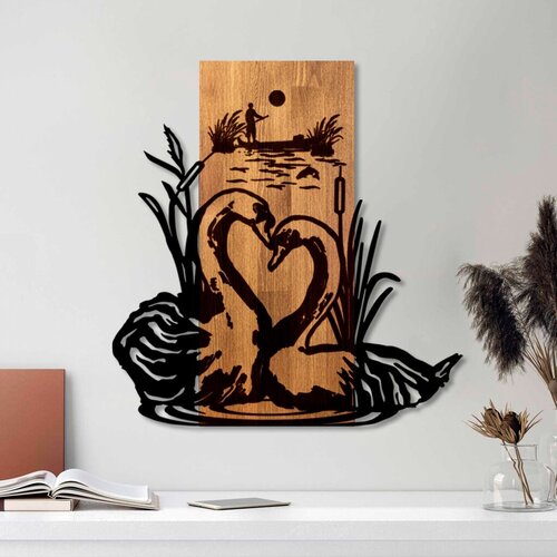 Wallity zidna dekoracija swan lake, 57 x 58 x 3 cm, smeđa Cene
