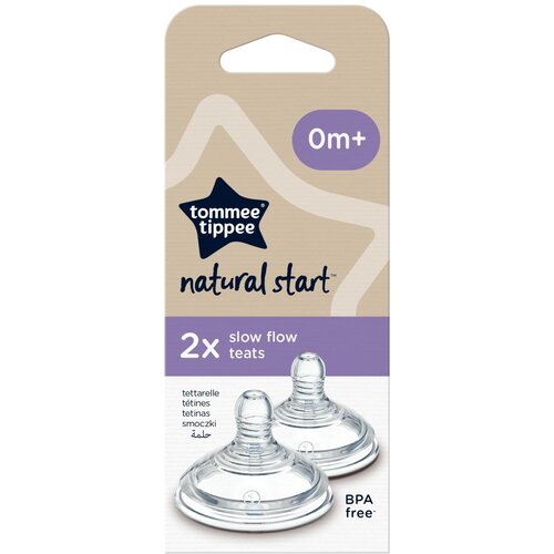 Tommee Tippee sisač silikon Natural Start, slow, 0m+, 2/1 Slike