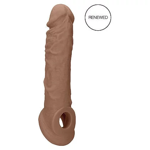 REALROCK Penis Sleeve 8 - navlaka za penis (21cm) - tamna prirodna