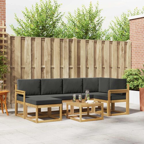  Set vanjskih sofa 7 kom. Bijela i antracit Čvrsto drvo akacije Cene