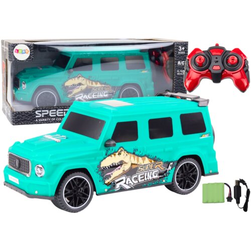  Auto na daljinsko upravljanje s dinosaurom, omjer 1:10 - plava Cene