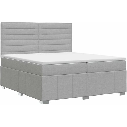  Boxspring krevet s madracem Svjetlosiva 200 x 200 cm Tkanina - Svjetlosiva 200 x 200 cm Dizajn linija Slike