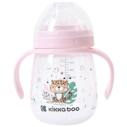 Kikka Boo Šolja sa silikonskim piskom Savanna 240ml Pink Cene
