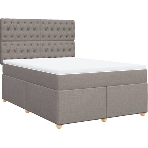 vidaXL Krevet s oprugama i madracem smeđesivi 140 x 190 cm od tkanine Cijene