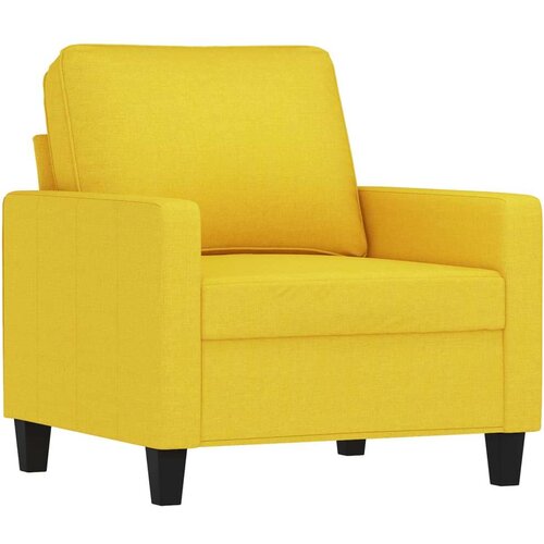  Fotelja s tabureom svjetložuta 60 cm od tkanine Slike