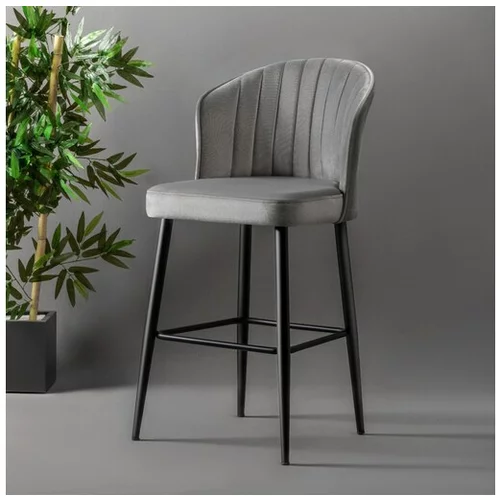 HANAH HOME Rubi - Grey (2 kosa) set barskih stolov, (20974386)