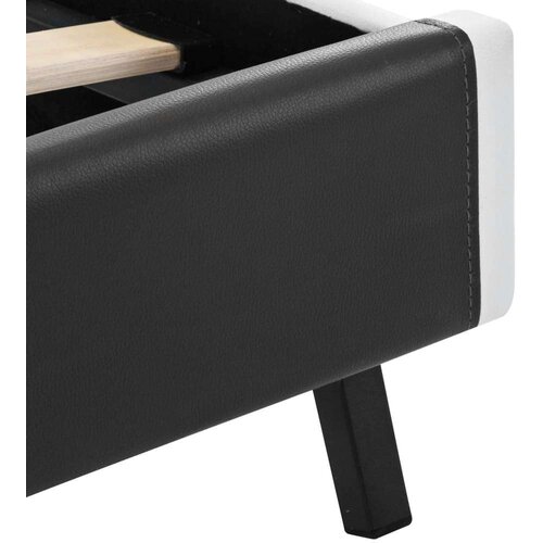  Za krevet od umjetne kože s LED svjetlom sivi 90 x 200 cm Slike