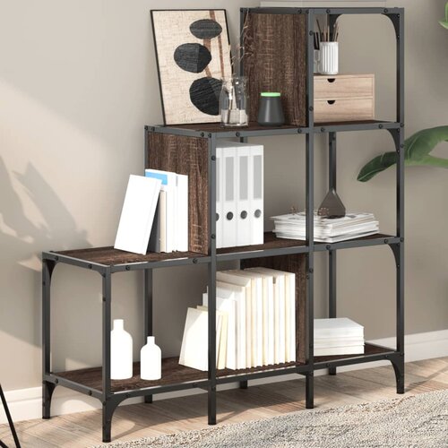 vidaXL Regal za knjige smeđa boja hrasta 92x30x102 cm od drva i metala Cijene