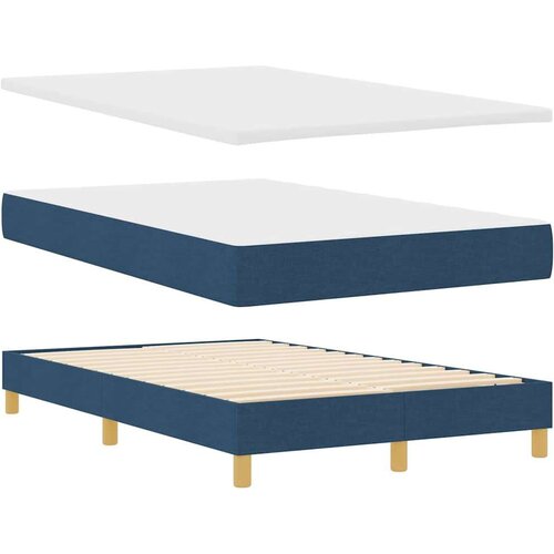 VidaXL Boxspring krevet s madracem Plava 120 x 190 cm tkanina Slike