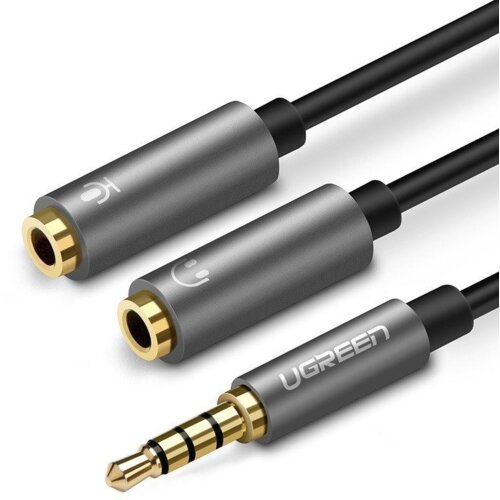 Ugreen 30619 audio kabel 0,2 m 3.5mm 2 x 3.5mm Crno, Sivo Slike