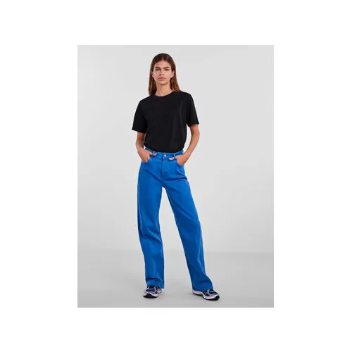 Pieces Jeans hlače Holly 17130068 Modra Regular Fit