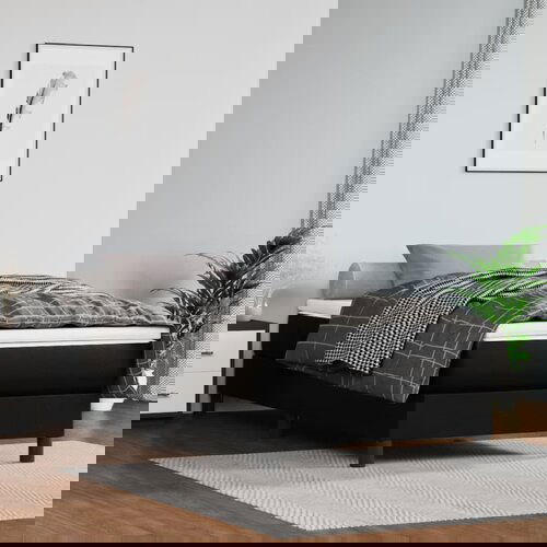 VidaXL Krevet s oprugama i madracem crni 80 x 200 cm od umjetne kože Slike