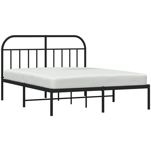  Metalni okvir za krevet s uzglavljem crni 150x200 cm Slike