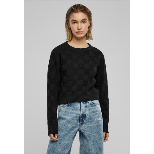 Urban Classics women's knitted sweater check knit black Slike