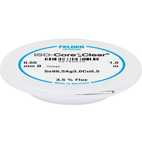  Felder ISO-Core &amp;#039;&amp;#039;Clear&amp;#039;&amp;#039; SAC305 spajkalna palica tuljava Sn96\,5Ag3Cu0\,5 0.5 mm, (20428794) Slike