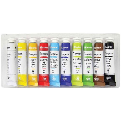 Karbon tempera barve 10 kosov, 12 ml Slike