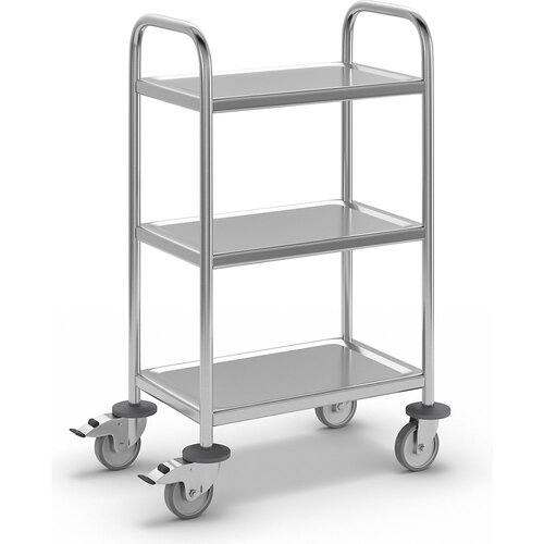 eurokraft basic Servirni voziček iz nerjavnega jekla, 3 nivoji, DxŠxV 705 x 405 x 940 mm Cene