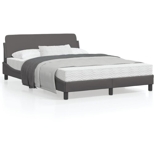 VidaXL Okvir za krevet s uzglavljem sivi 140x200 cm od umjetne kože Slike
